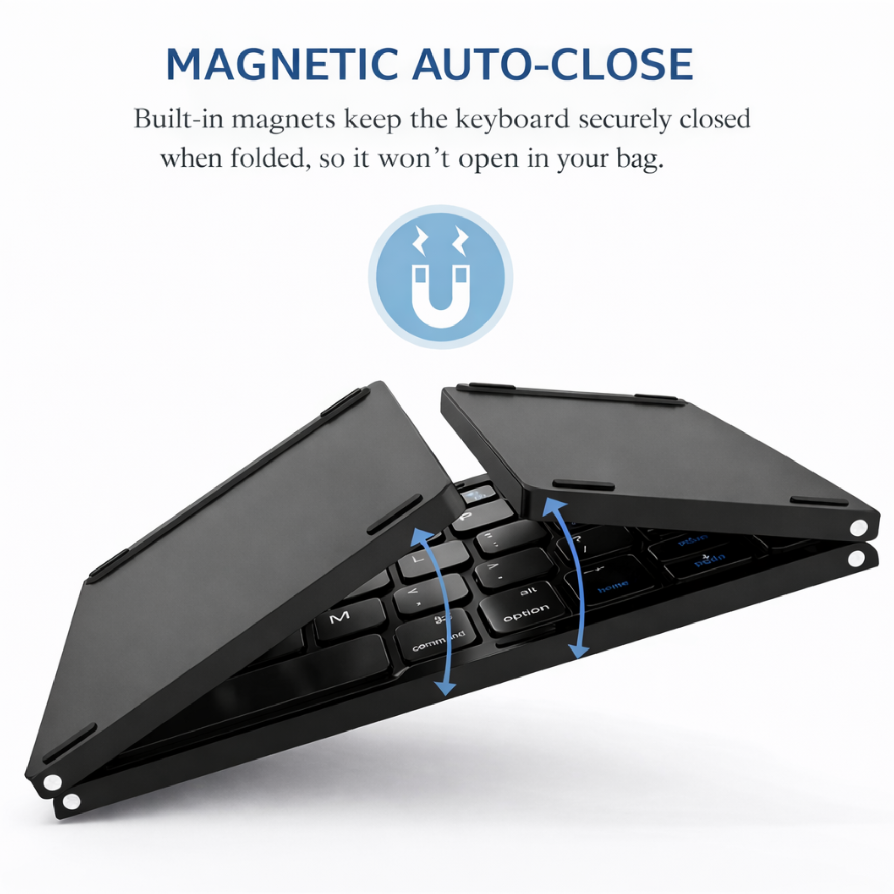 Foldable Bluetooth Keyboard with Touchpad PU Leather Rechargeable Wireless Keyboard for Tablet Phone Laptop