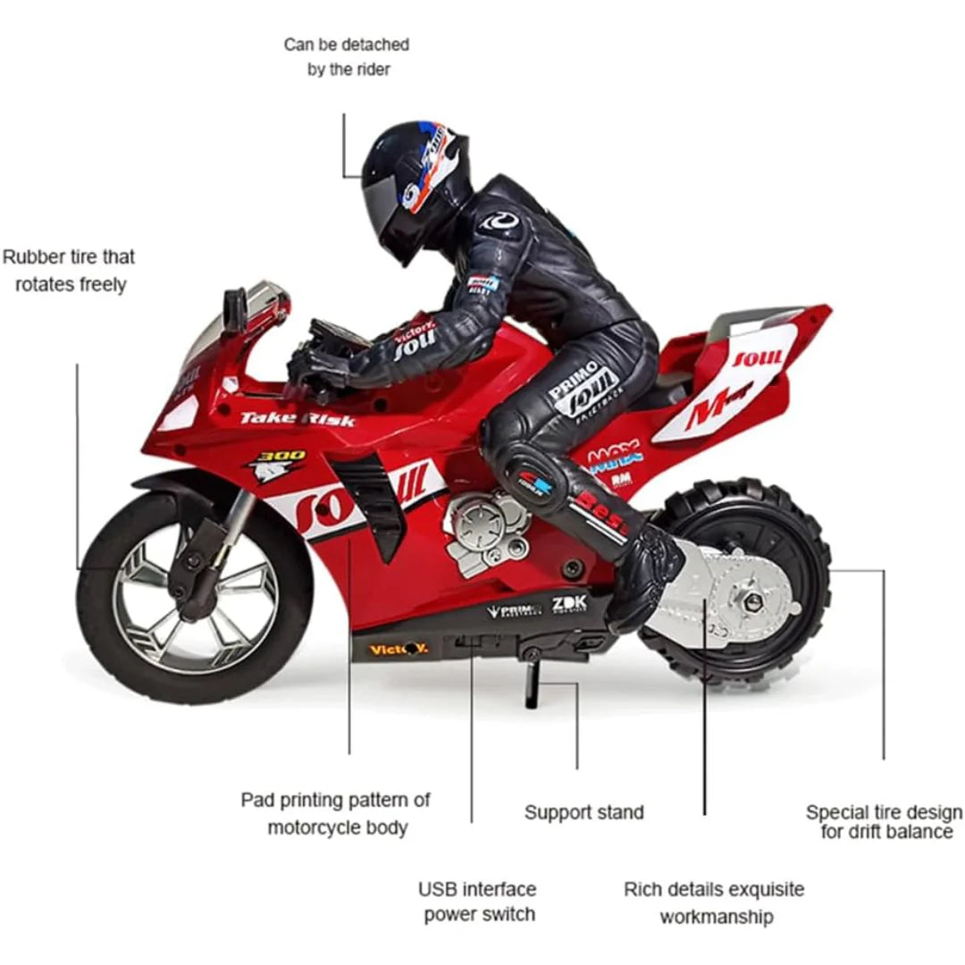 RC Motorcycle 1:6 4CH Electric Remote Control Drift Bike