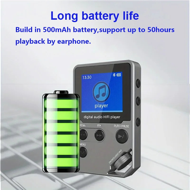 Portable Bluetooth MP3 Player 8GB with FM Radio Voice Recorder Rechargeable Music Player