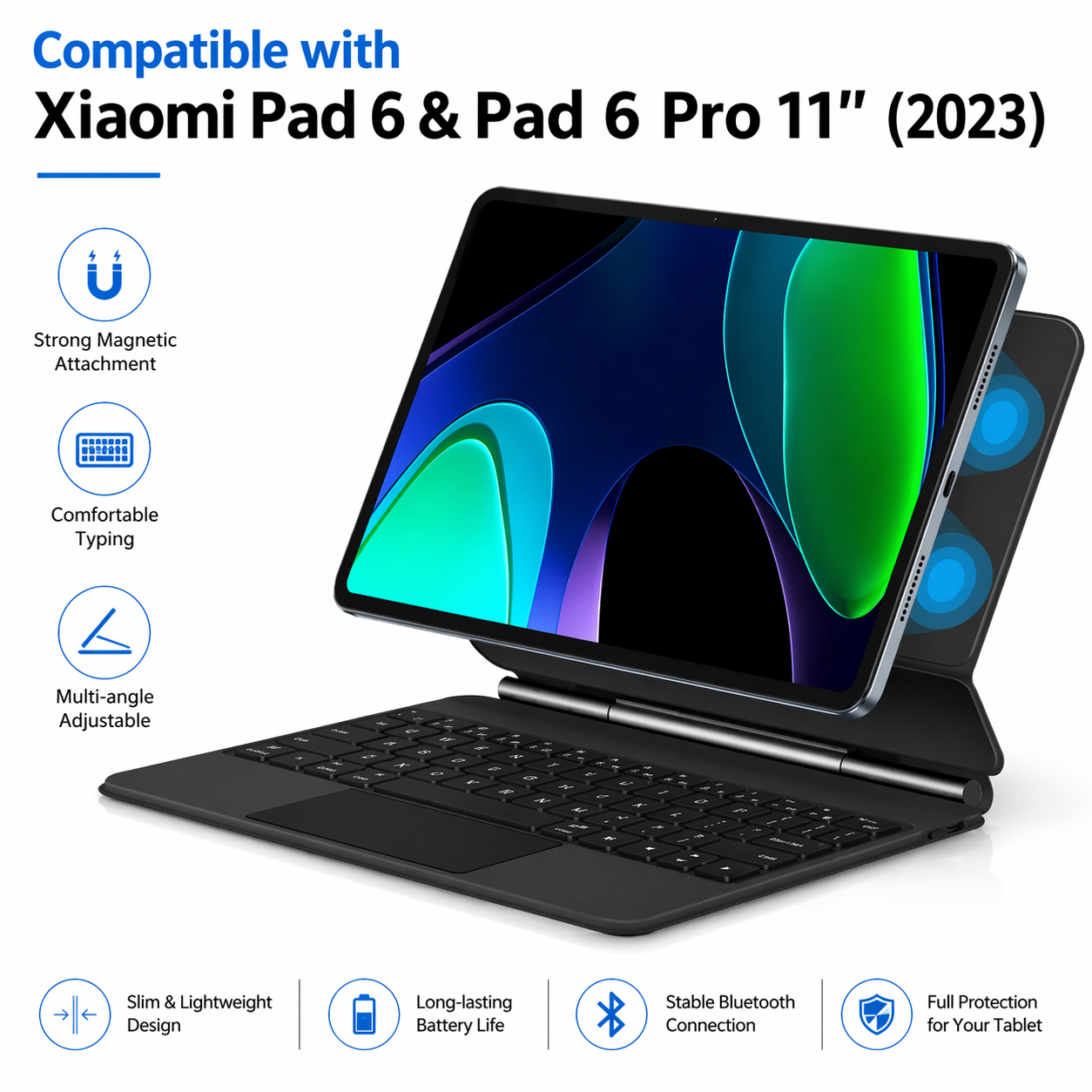 Magnetic Keyboard Case with Trackpad for Xiaomi Pad 6 & Pad 6 Pro 11” (2023)