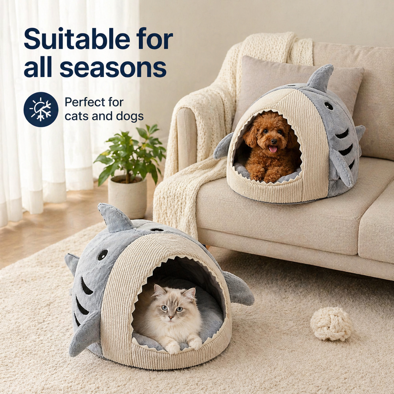 Blue Indoor Cotton Pet Mat Soft Cushion Bed for Cats and Small Dogs