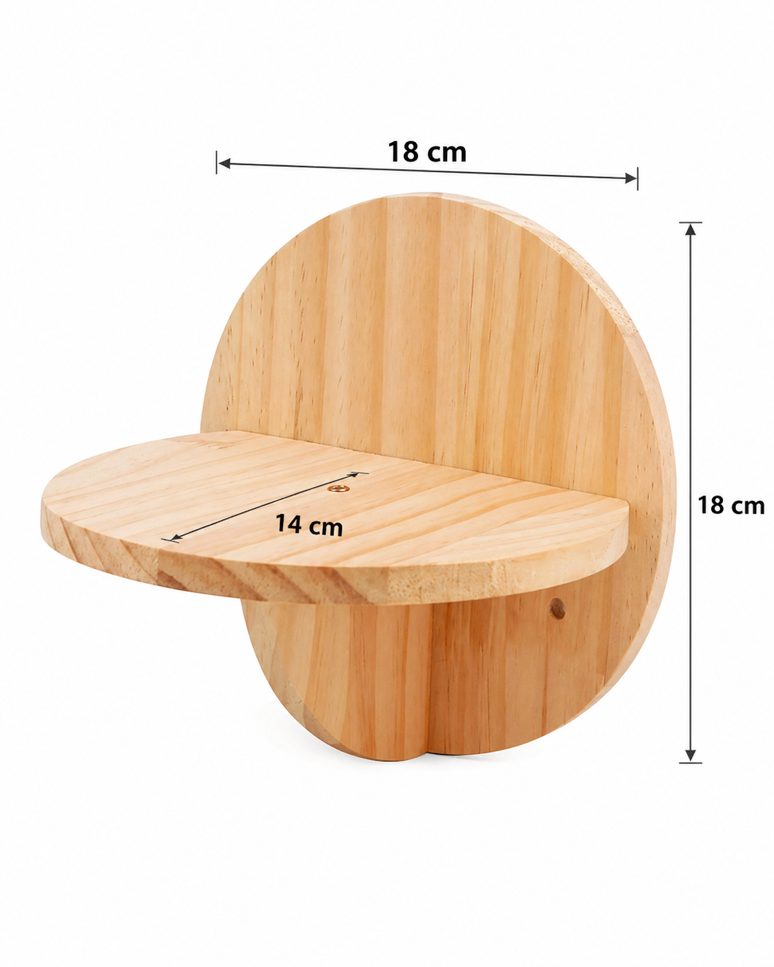 Khaki Finish Round Solid Wood Cat Wall Climbing Shelves Steps Ladder Indoor Pet Activity Steps