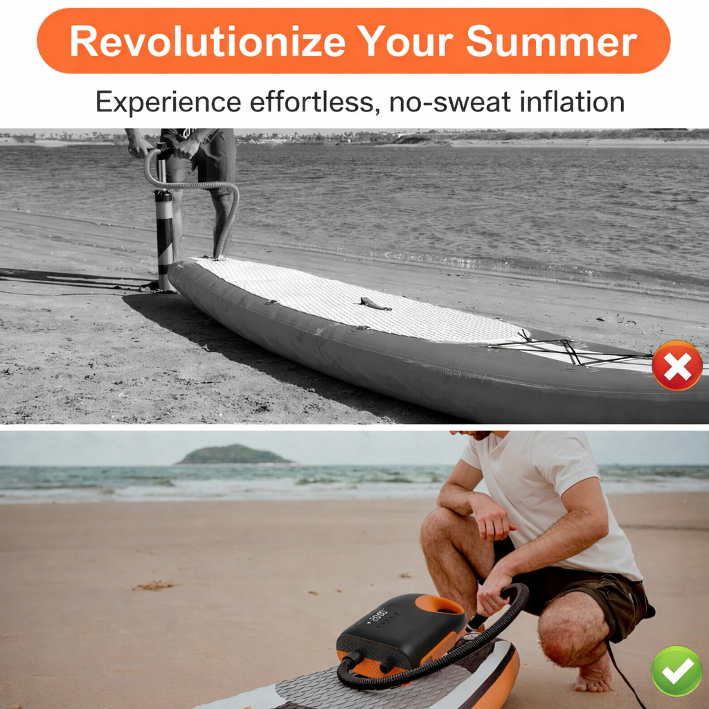 High Speed 12V Electric Air Pump 20PSI Portable Inflator for Outdoor Water Sports