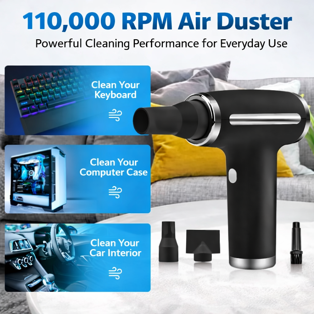 Portable Wireless Air Duster Rechargeable Handheld Cleaner High Speed Dust Blower