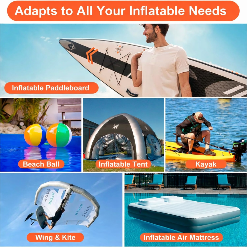 High Speed 12V Electric Air Pump 20PSI Portable Inflator for Outdoor Water Sports