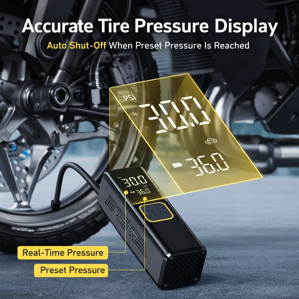 150PSI Cordless Air Pump Portable Tire Inflator with Digital Screen