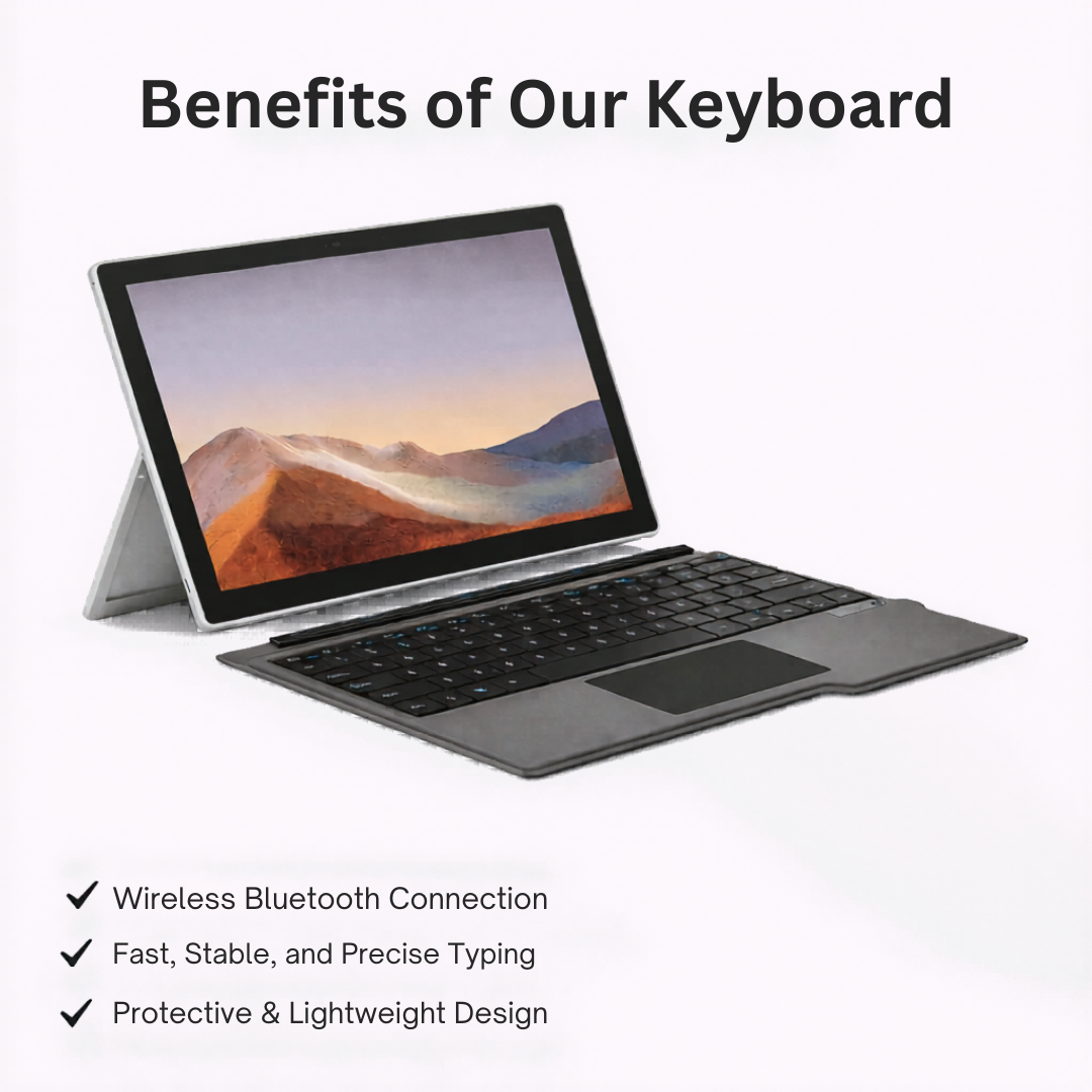 Wireless Bluetooth Keyboard with Touchpad for Surface Pro 3 4 5 6 7 Portable Tablet Keyboard