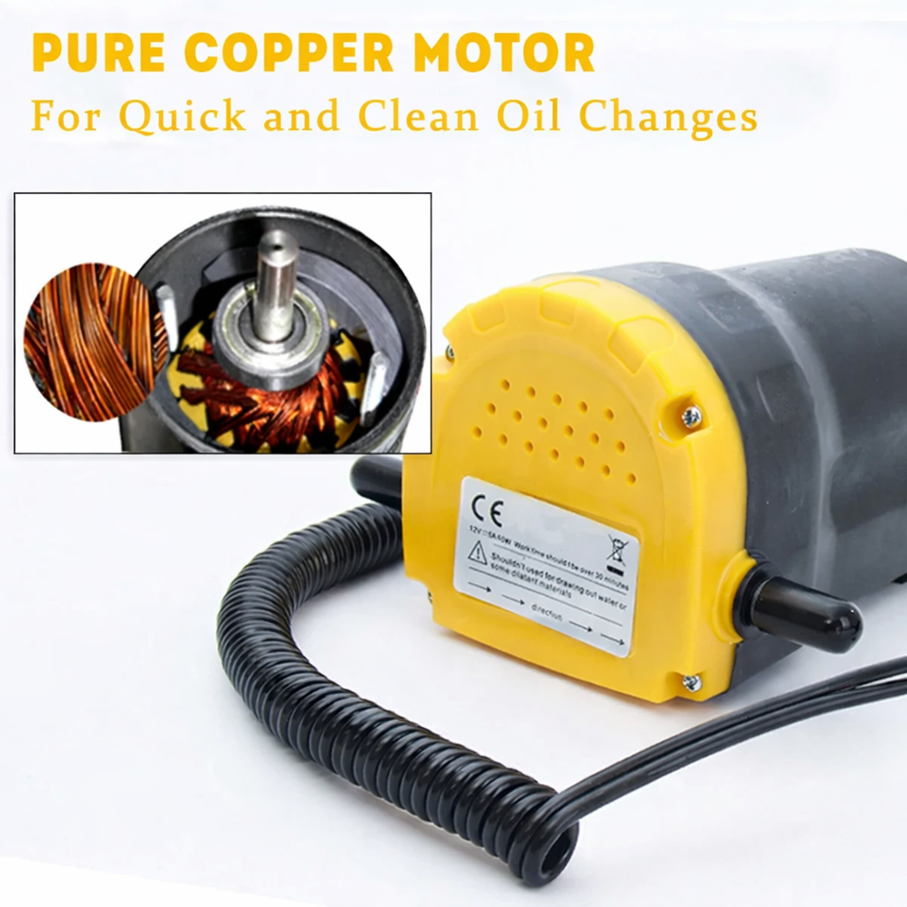 12V Electric Liquid Transfer Pump Kit Portable Oil Diesel Extractor with Clamps