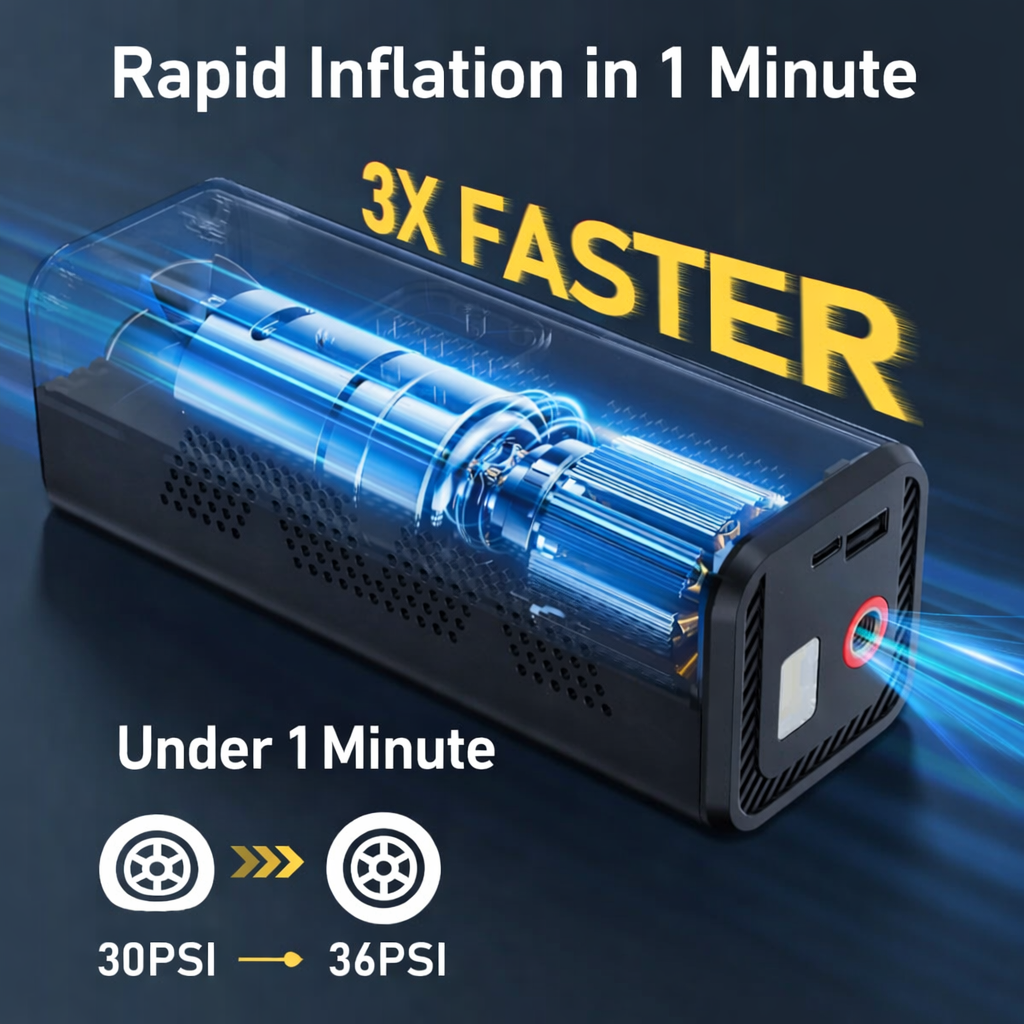 150PSI Cordless Air Pump Portable Tire Inflator with Digital Screen