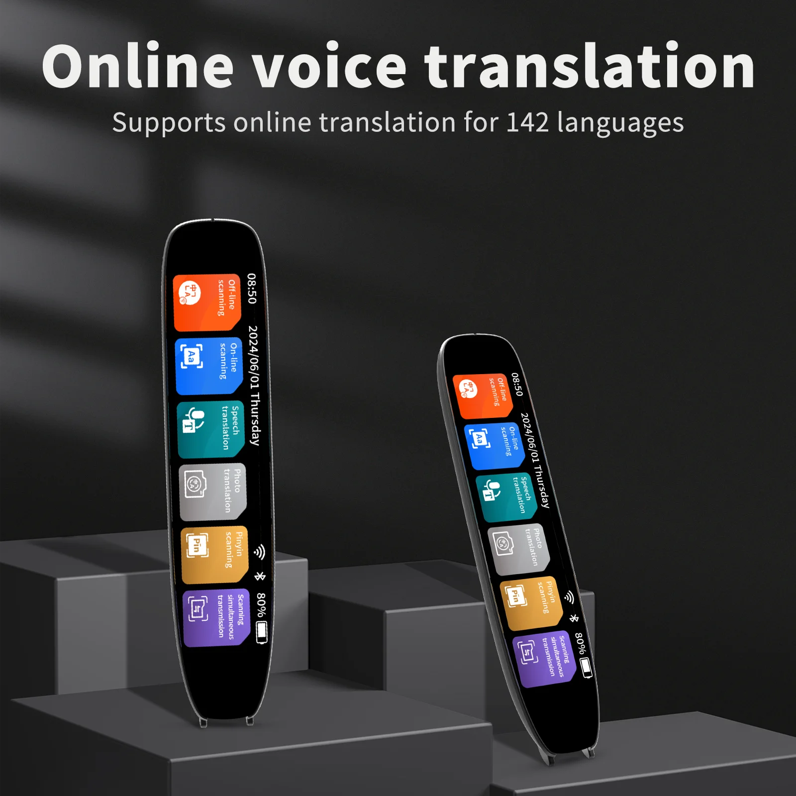 Smart AI Translation Pen with 142 Languages, WiFi and Scan Function for Travel