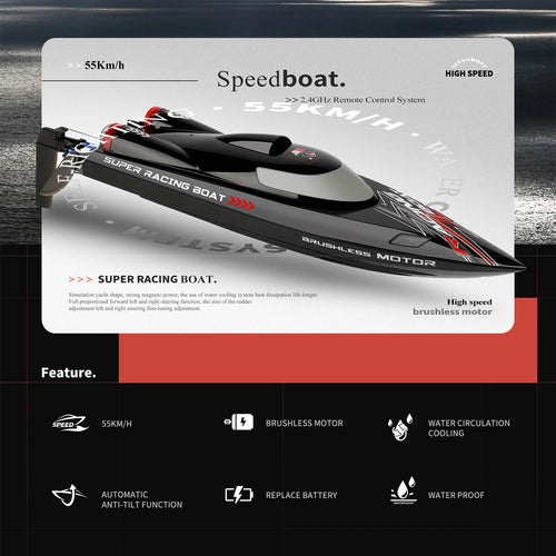 2.4GHz RC Speedboat with High Speed Motor and 150m Control Range