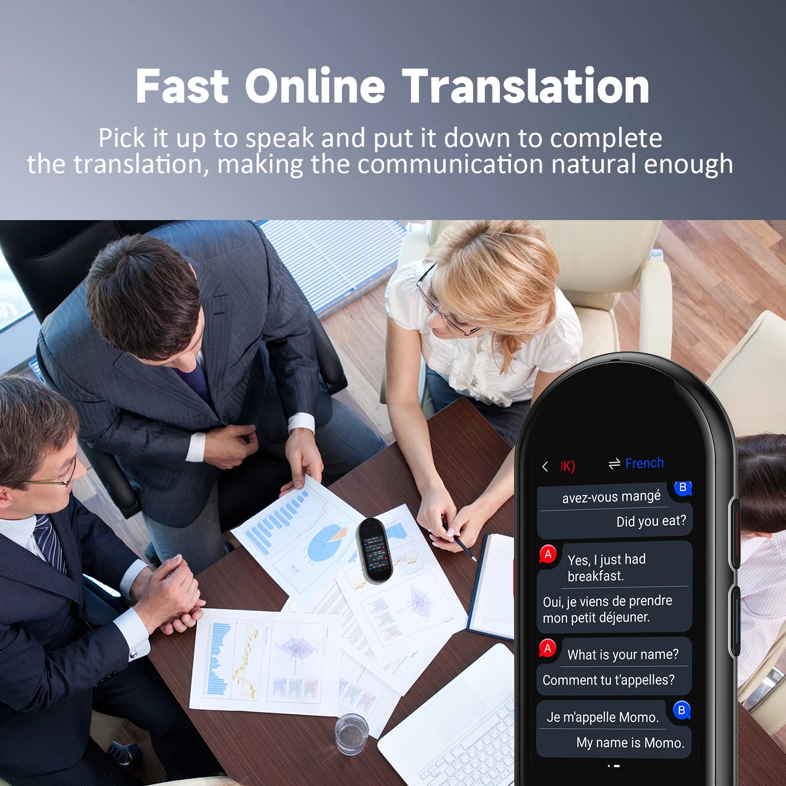 Real Time Language Translator Portable Device with Voice Photo Translation and Recording