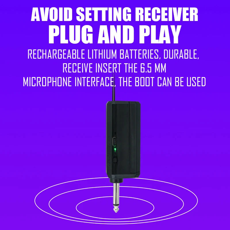 Professional Wireless Handheld Microphone 4 Channel Rechargeable with Carry Case