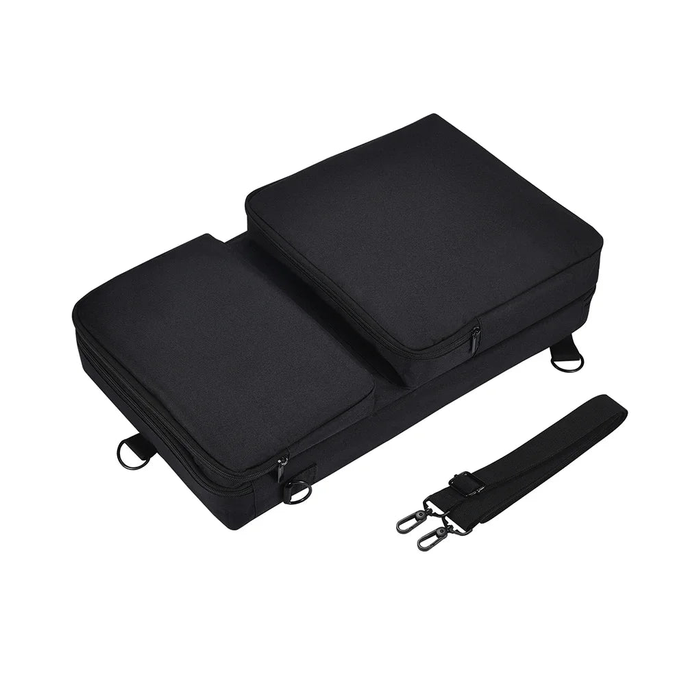 Portable DJ Equipment Carry Bag with Padded Interior and Adjustable Shoulder Strap