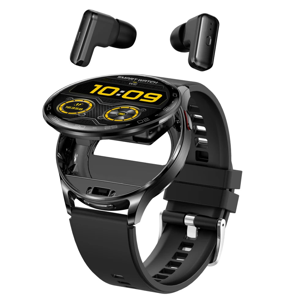2-in-1 Smartwatch with Wireless Earbuds 1.39" Bluetooth Fitness Tracker Call Music Waterproof