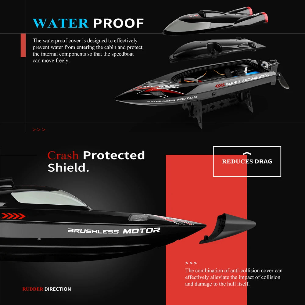 2.4GHz RC Speedboat with High Speed Motor and 150m Control Range