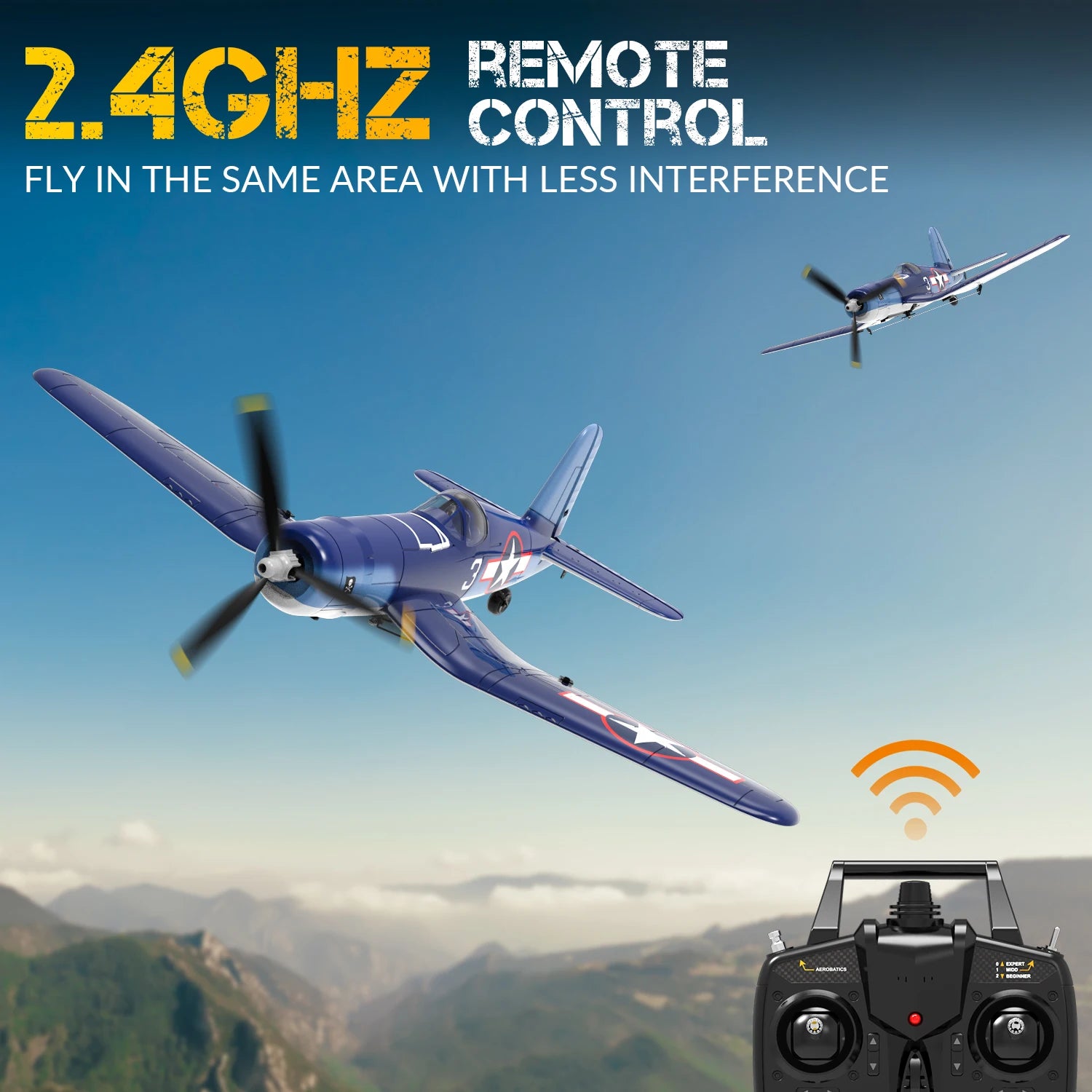 2.4GHz RC Airplane with Gyroscope Stabilization, 4 Channel Control and 400mm Wingspan