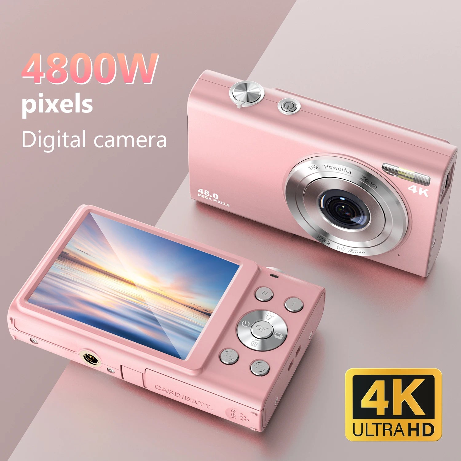 4K Digital Camera with Autofocus 16X Zoom and 2.8 Inch Screen for Photography and Video