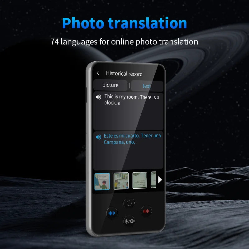 Smart Language Translator 4 Inch Touch Screen Voice Photo Offline Translation Device