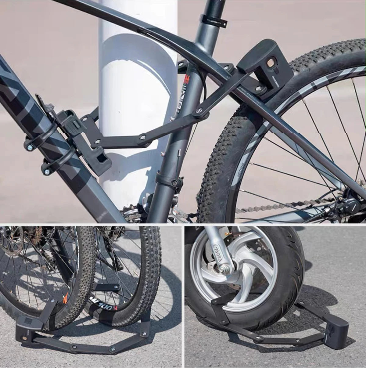 IP67 Waterproof Smart Folding Bike Lock with Fingerprint, Bluetooth & Key Unlock