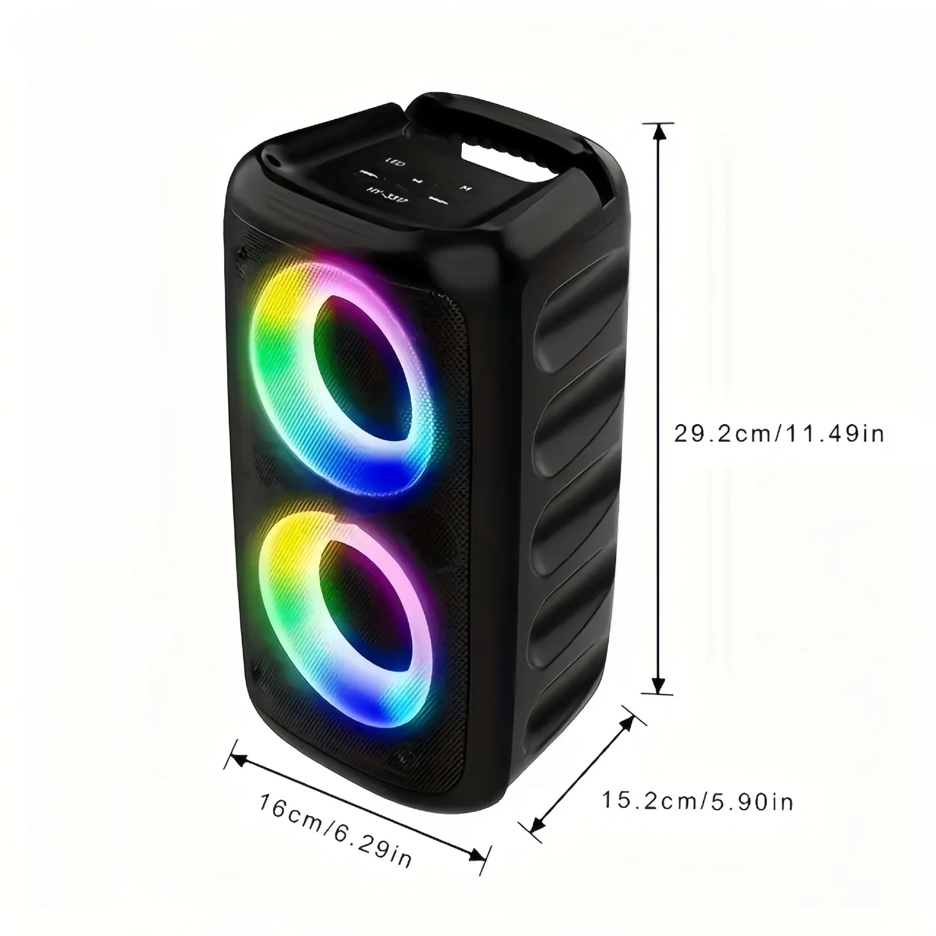 Portable Bluetooth Karaoke Speaker with Wireless Microphone LED Light FM Radio