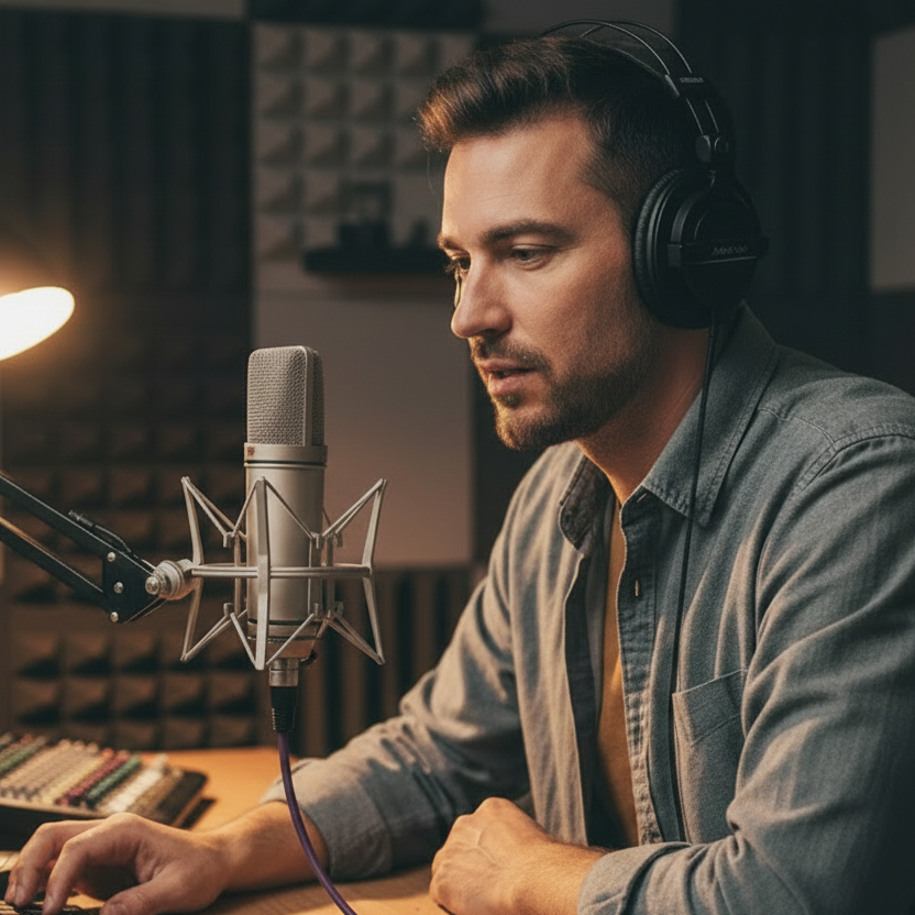 Condenser Microphone Cardioid Studio Mic for Recording Streaming with Shock Mount