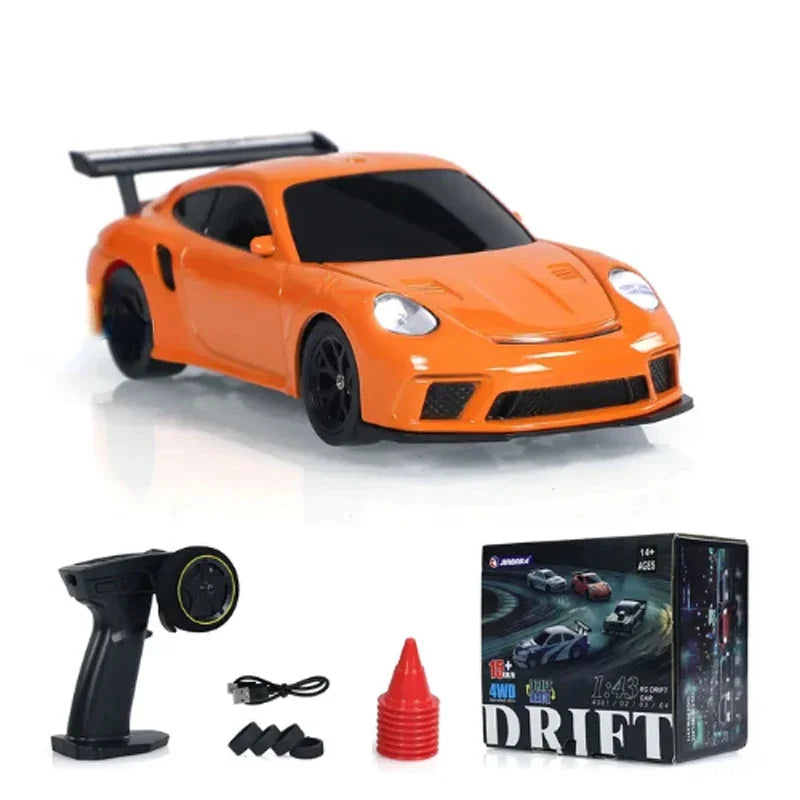 1/43 4WD RC Drift Car with Extra Tyres and Cones