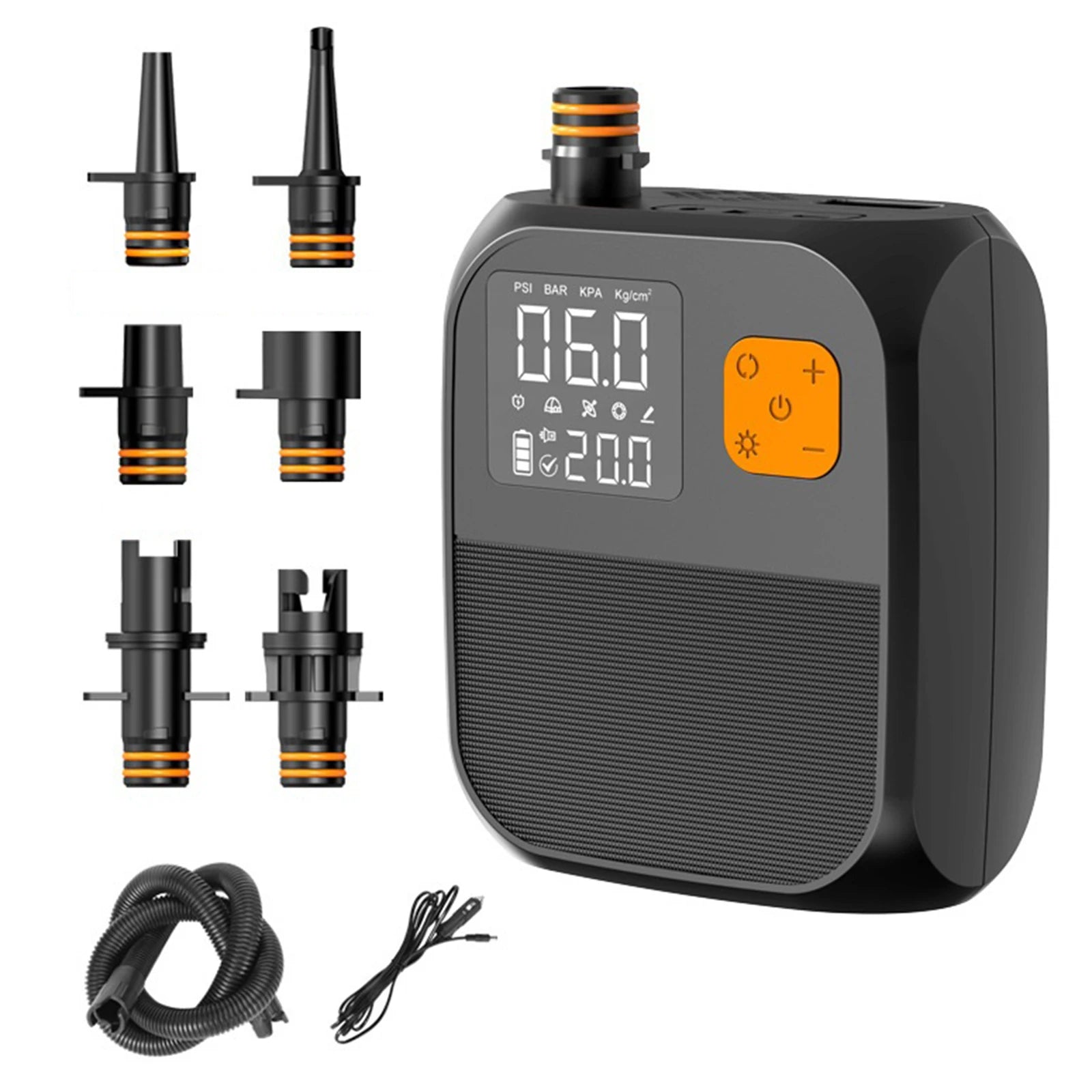 Rechargeable 25PSI Electric Air Pump Portable Inflator with Digital Screen