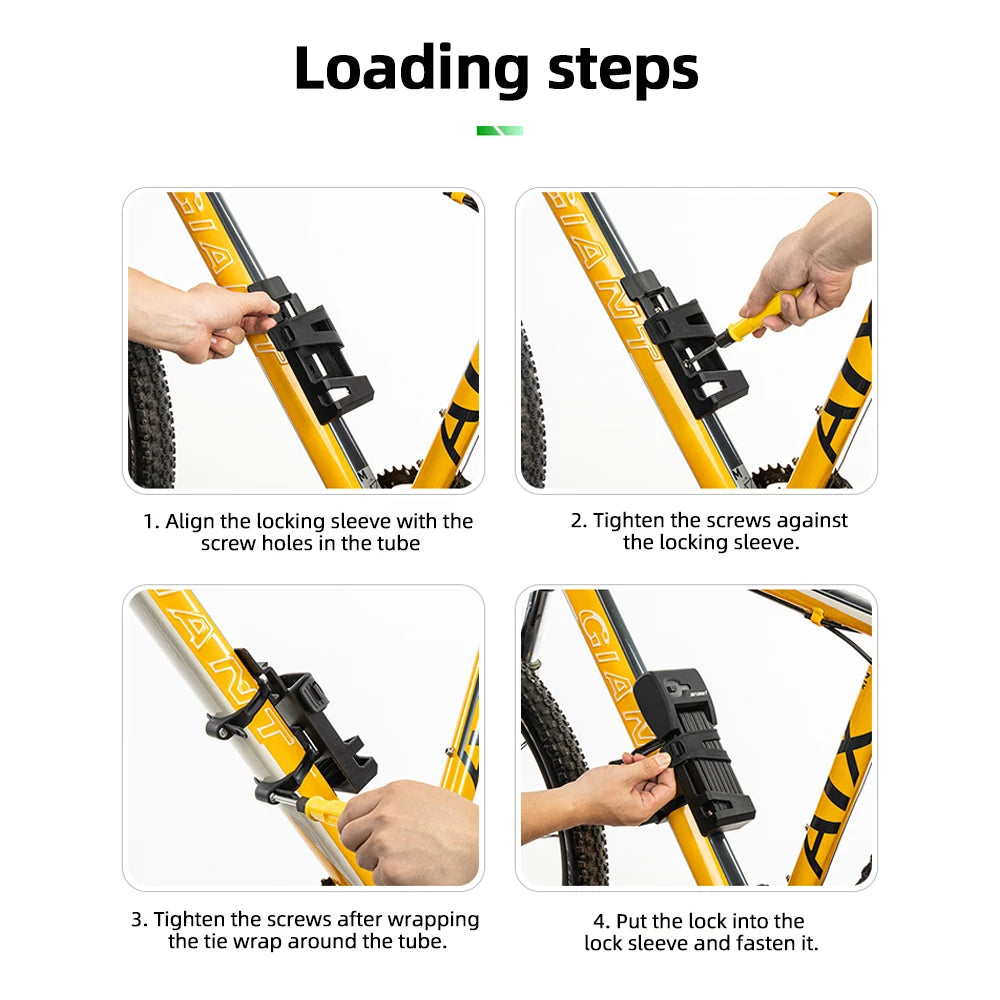 IP67 Waterproof Smart Folding Bike Lock with Fingerprint, Bluetooth & Key Unlock