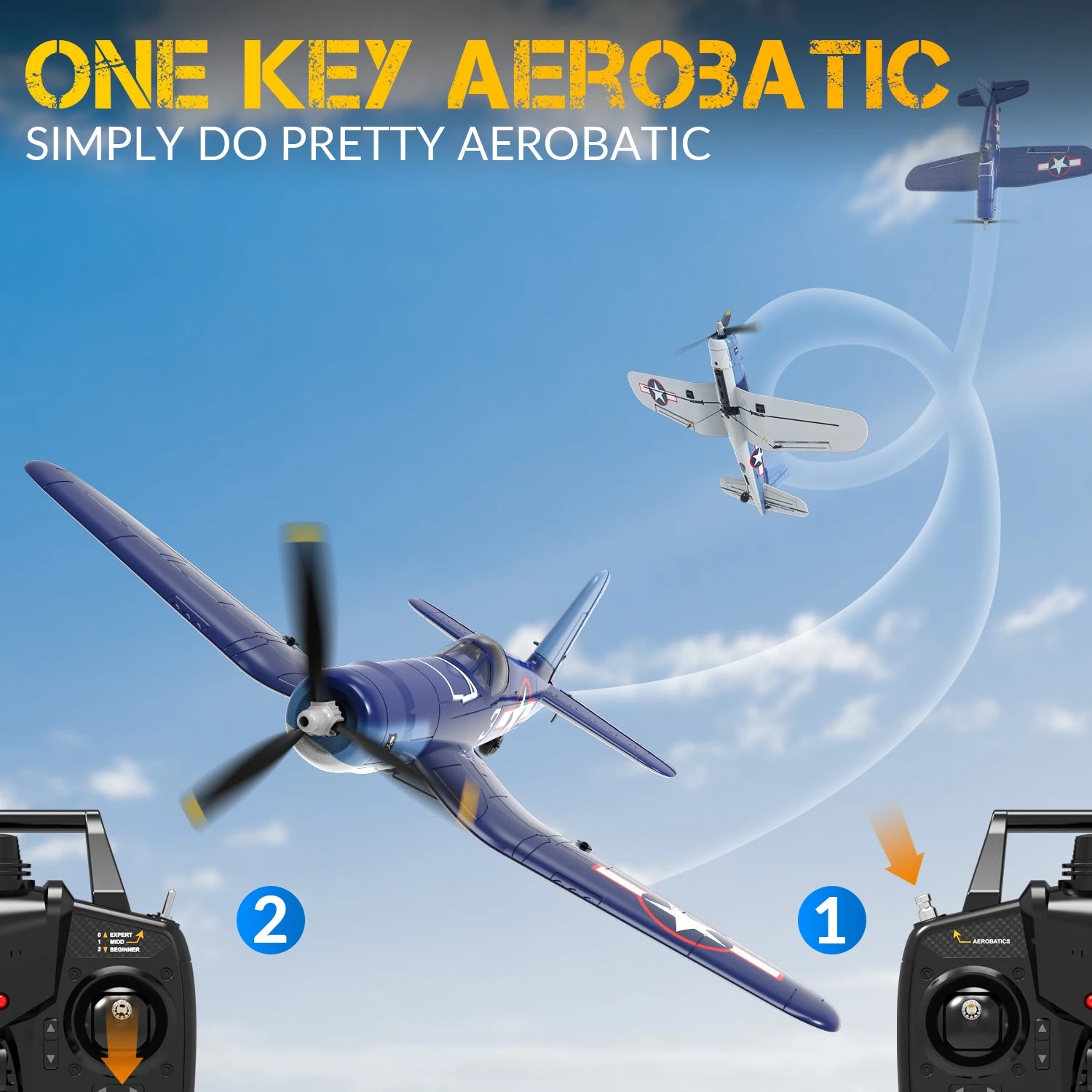 2.4GHz RC Airplane with Gyroscope Stabilization, 4 Channel Control and 400mm Wingspan