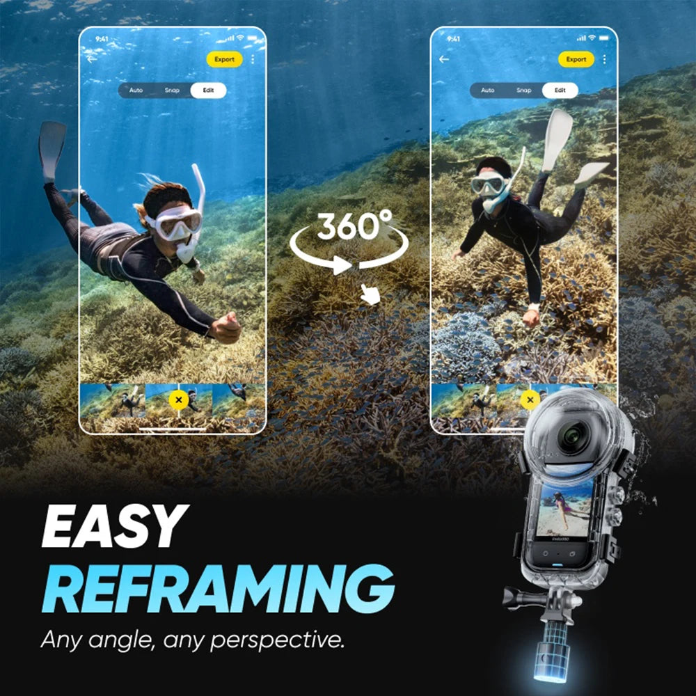 Waterproof Camera Dive Housing 50m Protective Case with Anti-Fog Pads and Mount Screw