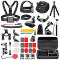 50-in-1 Action Camera Mount Kit with Waterproof Case for Bike Helmet Chest and Handheld Use