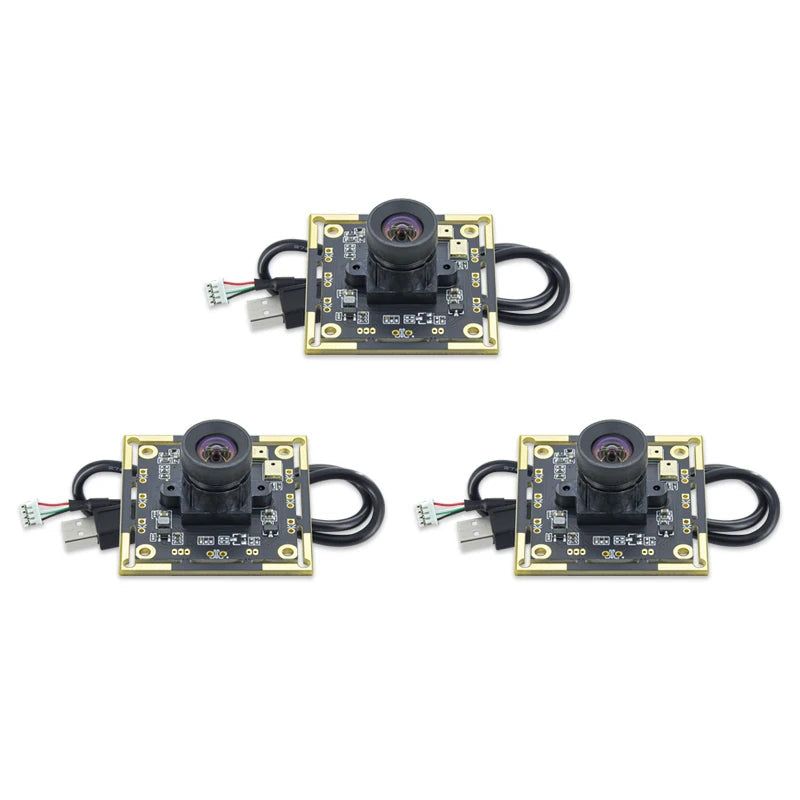 3 PCS Portable USB Camera Module Kit 100° Lens with Mountable Boards and 2m Power Cable