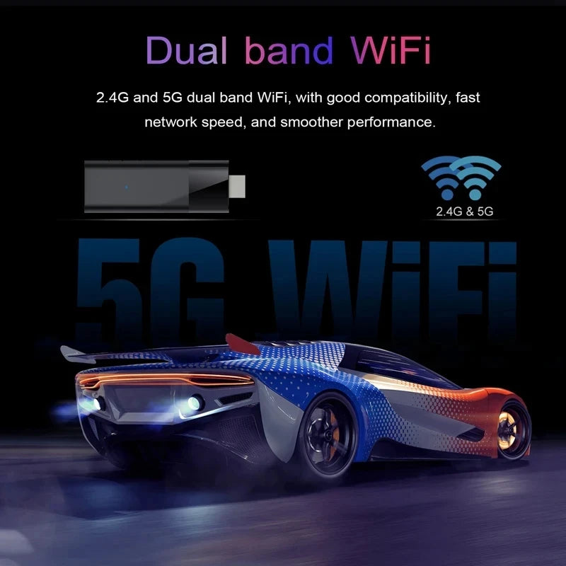 8K Smart TV Stick Android Media Player WiFi 5G USB Streaming Device with Remote