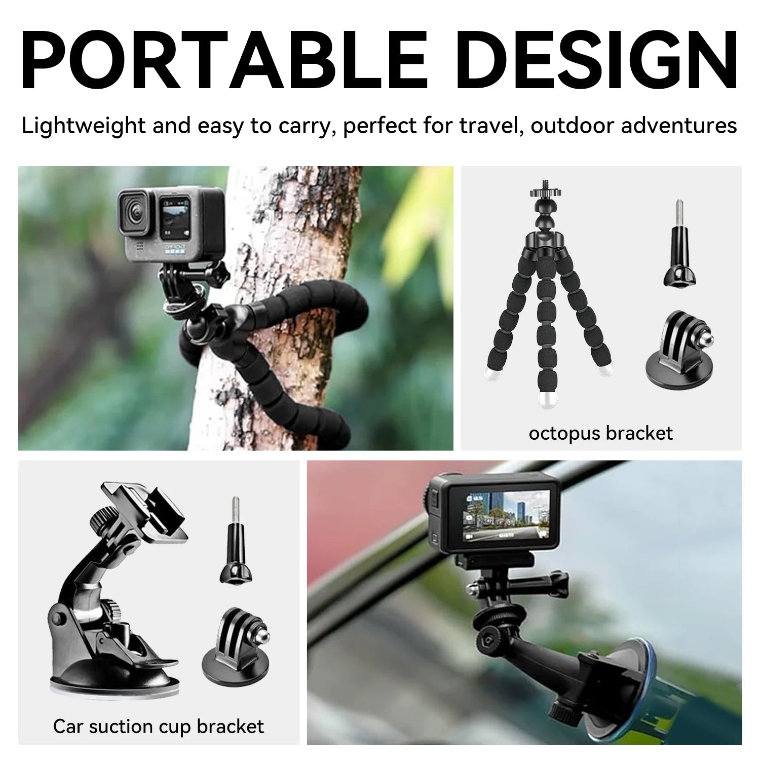 50-in-1 Action Camera Mount Kit with Waterproof Case for Bike Helmet Chest and Handheld Use