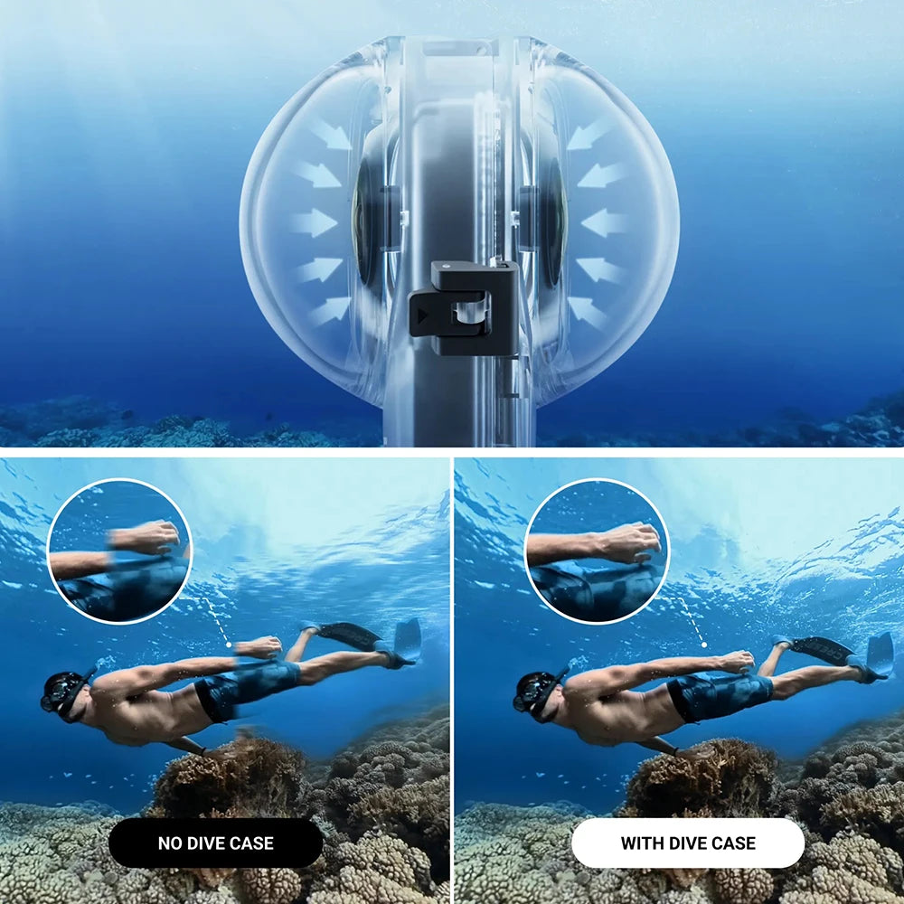 Waterproof Camera Dive Housing 50m Protective Case with Anti-Fog Pads and Mount Screw