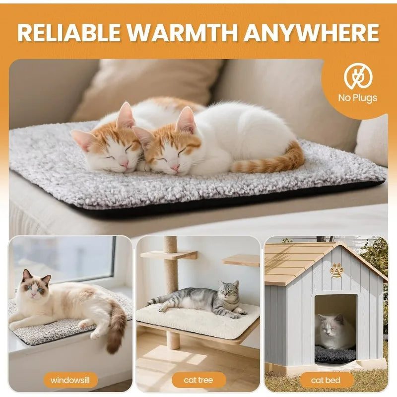 Gray Heat Reflective Pet Pad Non Electric Thermal Mat Anti Slip for Cats & Dogs