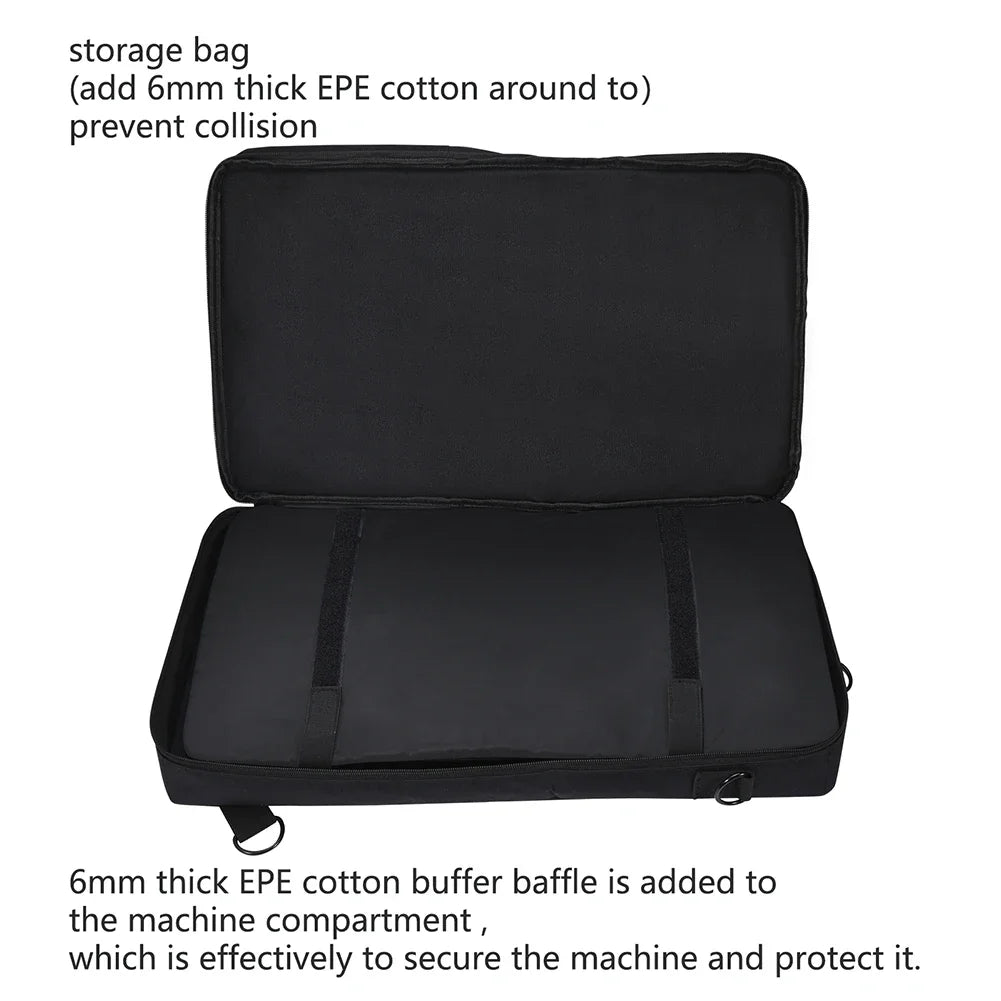 Portable DJ Equipment Carry Bag with Padded Interior and Adjustable Shoulder Strap