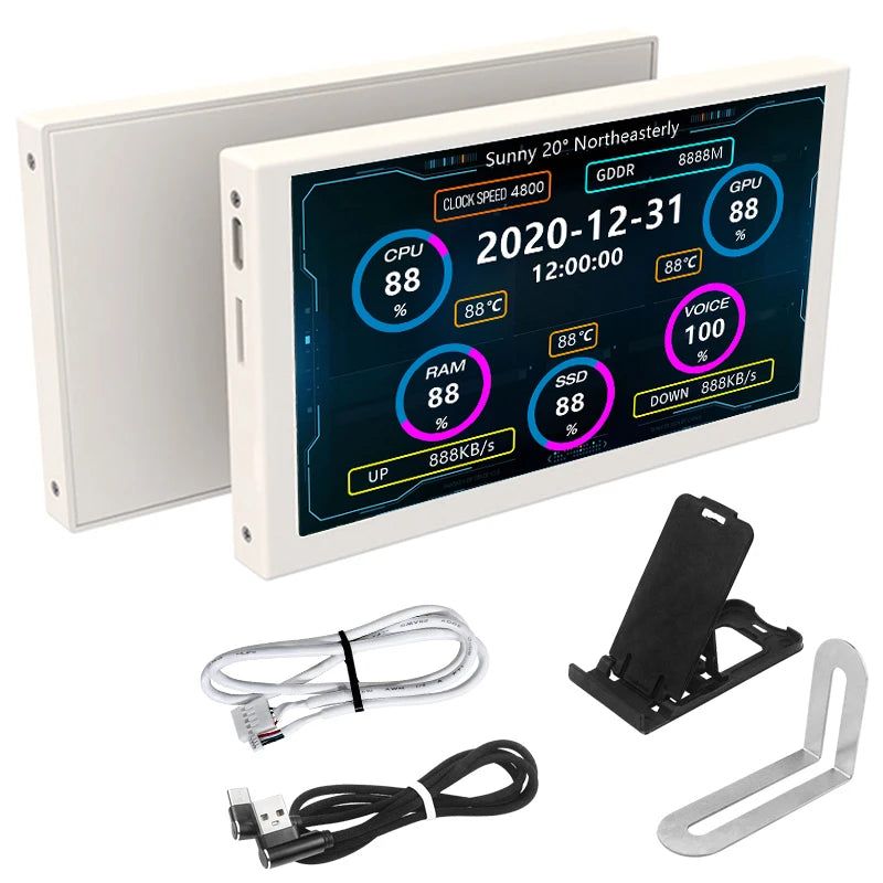 Portable 5 Inch IPS LCD Secondary Display USB Type-C PC CPU GPU Monitor Screen