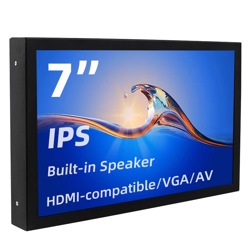 7 Inch Portable Display IPS Monitor HDMI VGA AV Input with Stand