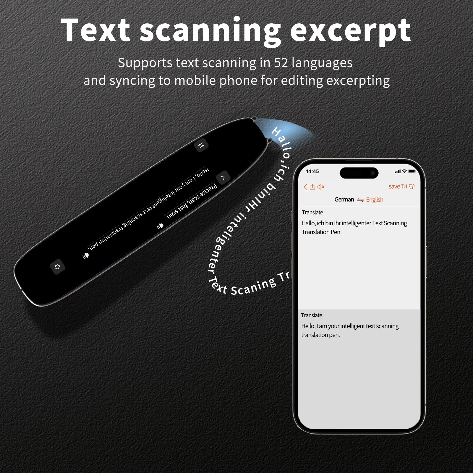 Smart AI Translation Pen with 142 Languages, WiFi and Scan Function for Travel