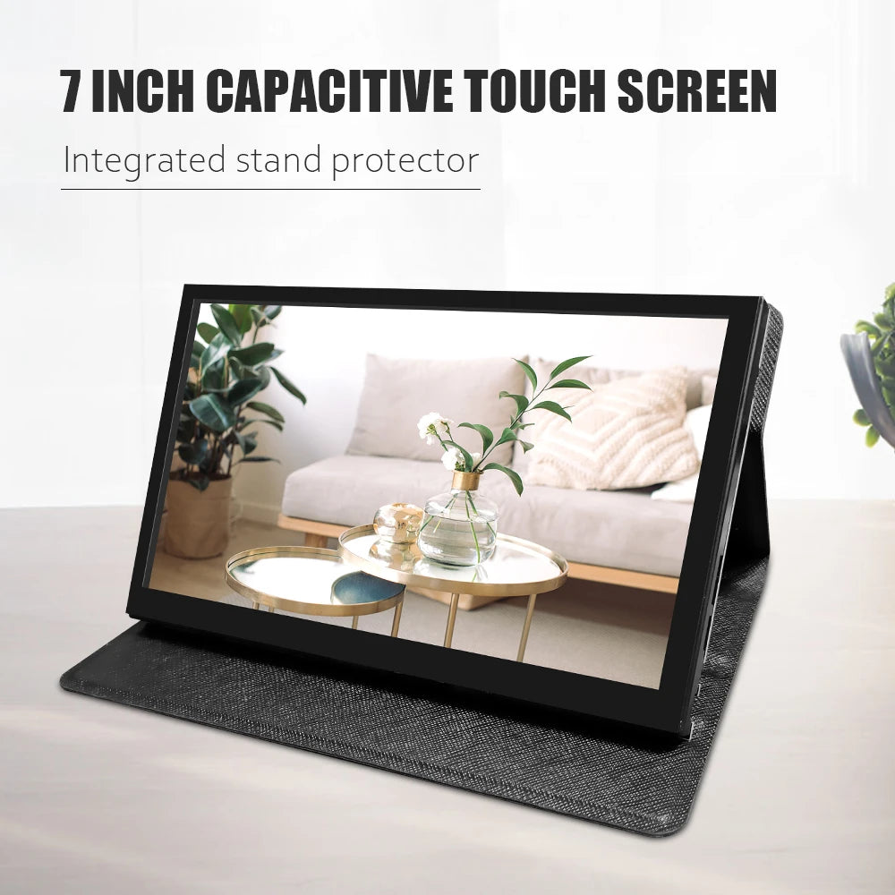 7 Inch IPS Touch Screen Monitor HDMI Compatible 1024x600 Portable Display with Case