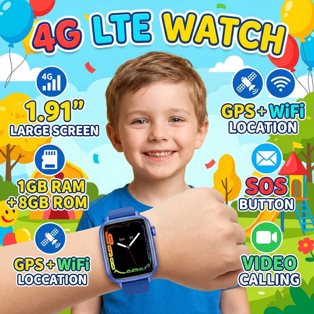 Kids GPS Smart Watch with 4G WiFi Calling Camera and Activity Tracking