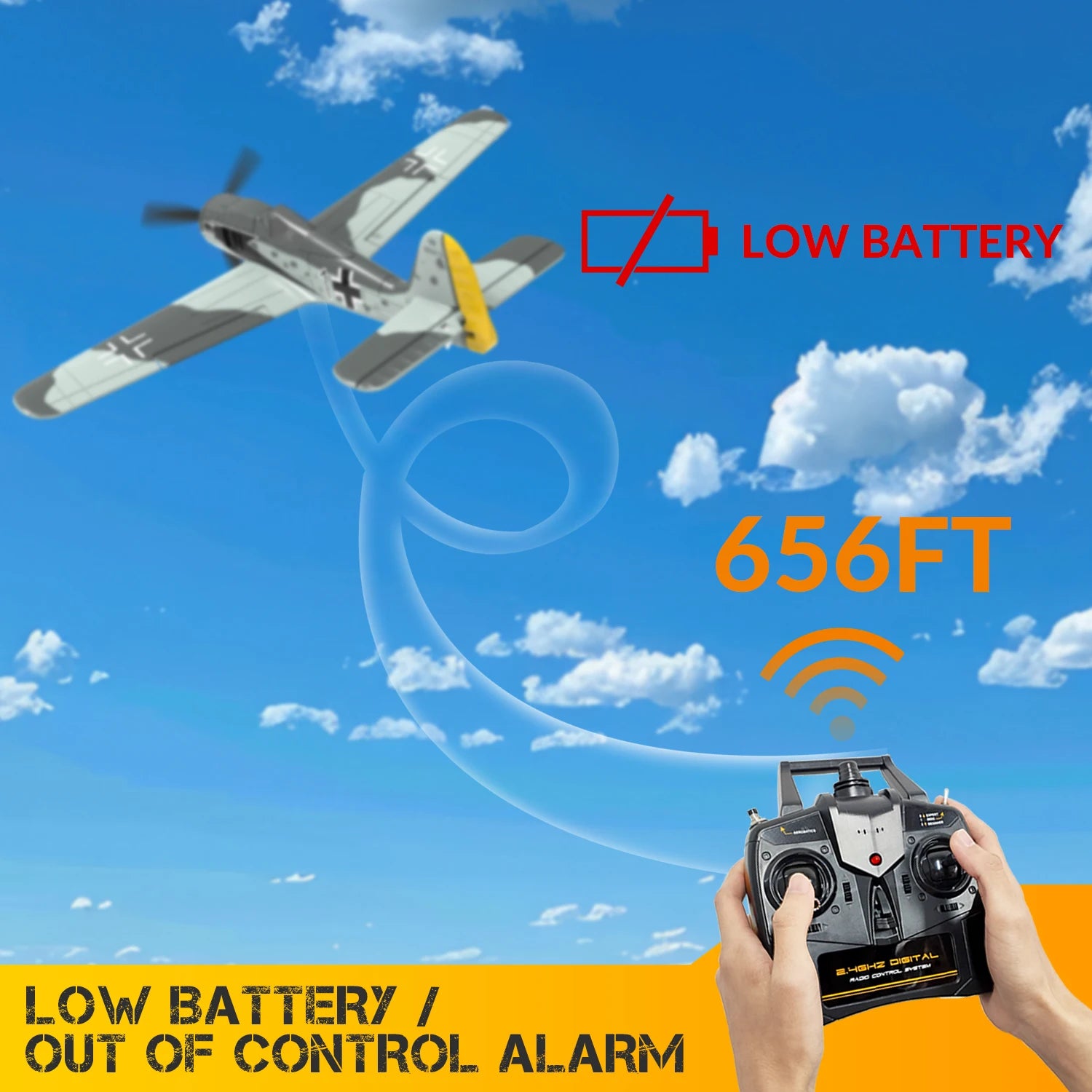 RC Airplane 4 Channel RC Plane with 6 Axis Stabilization and One Key Aerobatics