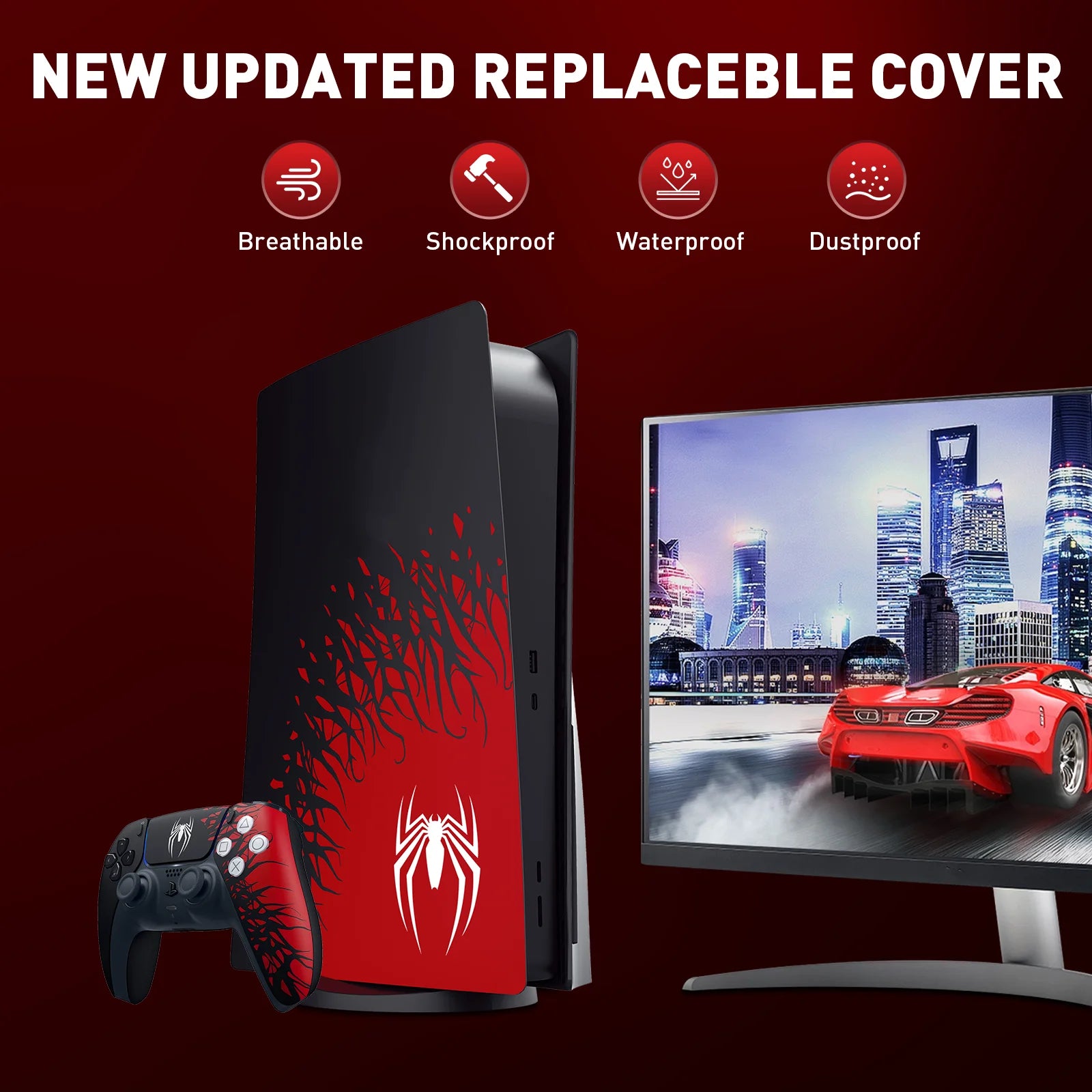 Console Faceplate Panels Compatible with PS5 Disc Edition Replacement Shell Protective Cover