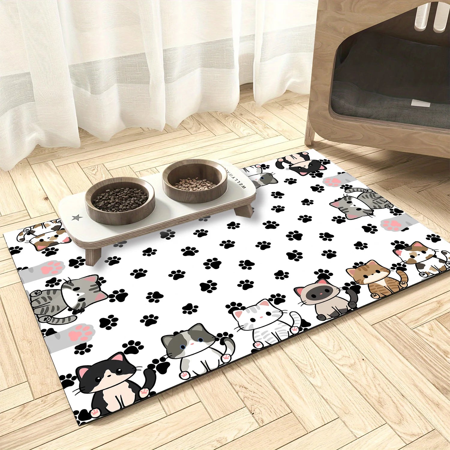 Water Absorbent Pet Mat Diatomite Non Slip Cat Litter and Food Mat