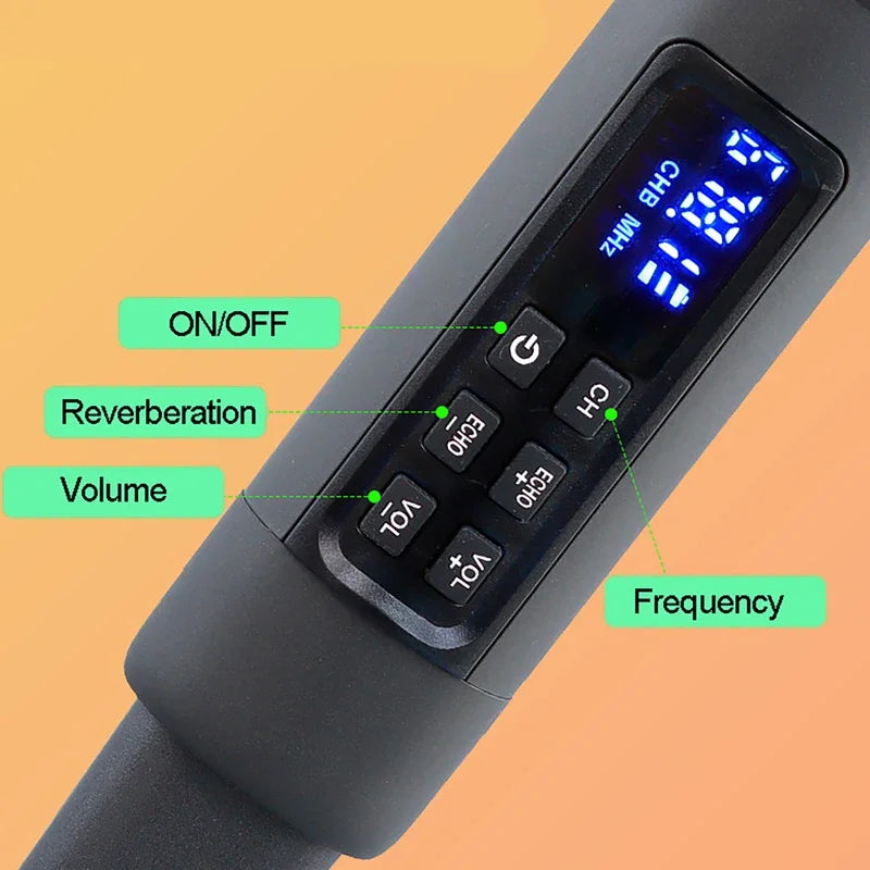 UHF Wireless Karaoke Microphone with Receiver Bluetooth Audio Mic with 3.5mm Adapter