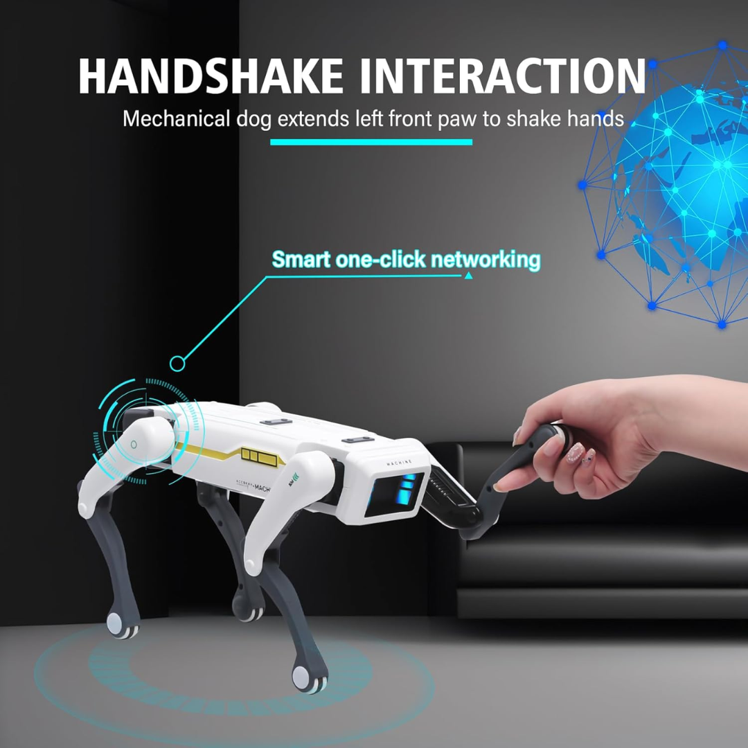 AI Robot Dog Toy with Handshake Clip, App Control, and Programmable Tricks