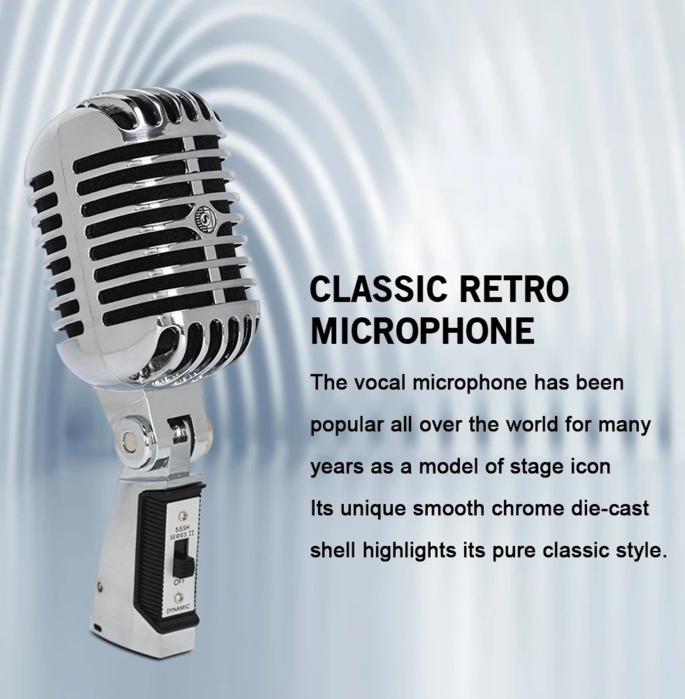 Vintage Style Dynamic Microphone Wired Vocal Mic for Karaoke and Live Performance