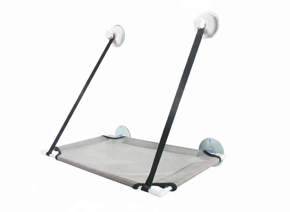 Light Gray Cat Window Hammock Hanging Bed Suction Cup Mount Indoor Pet Seat